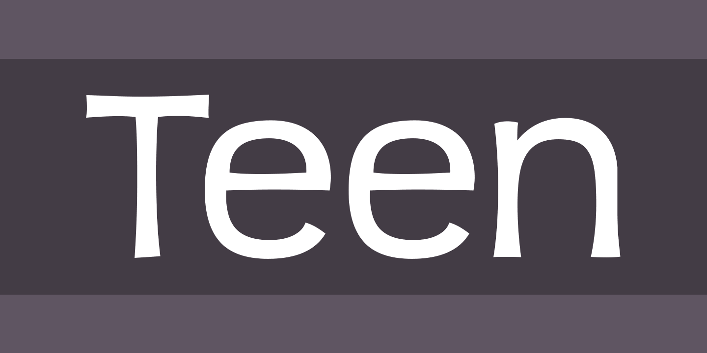 Beispiel einer Teen Bold Italic-Schriftart